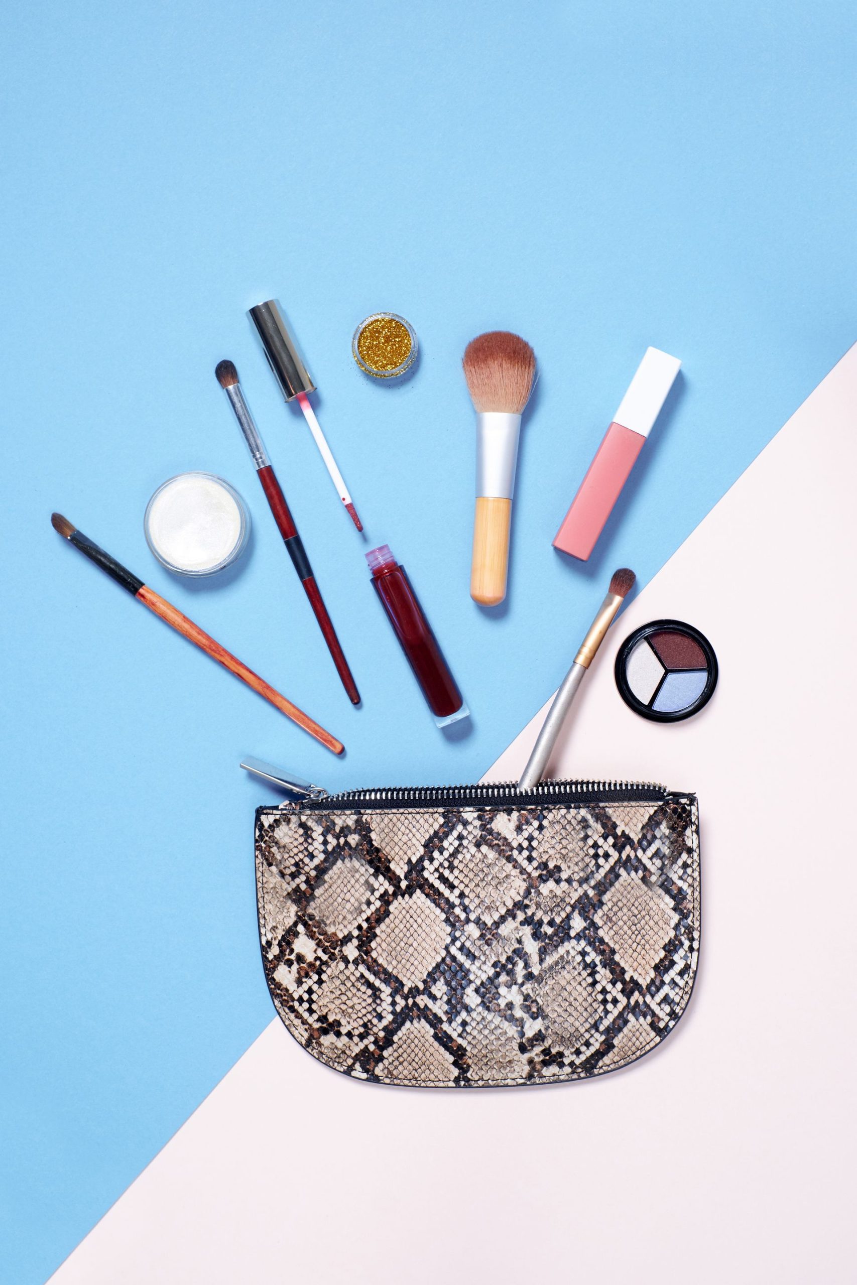 Cosmetics and perfume beauty flatlay